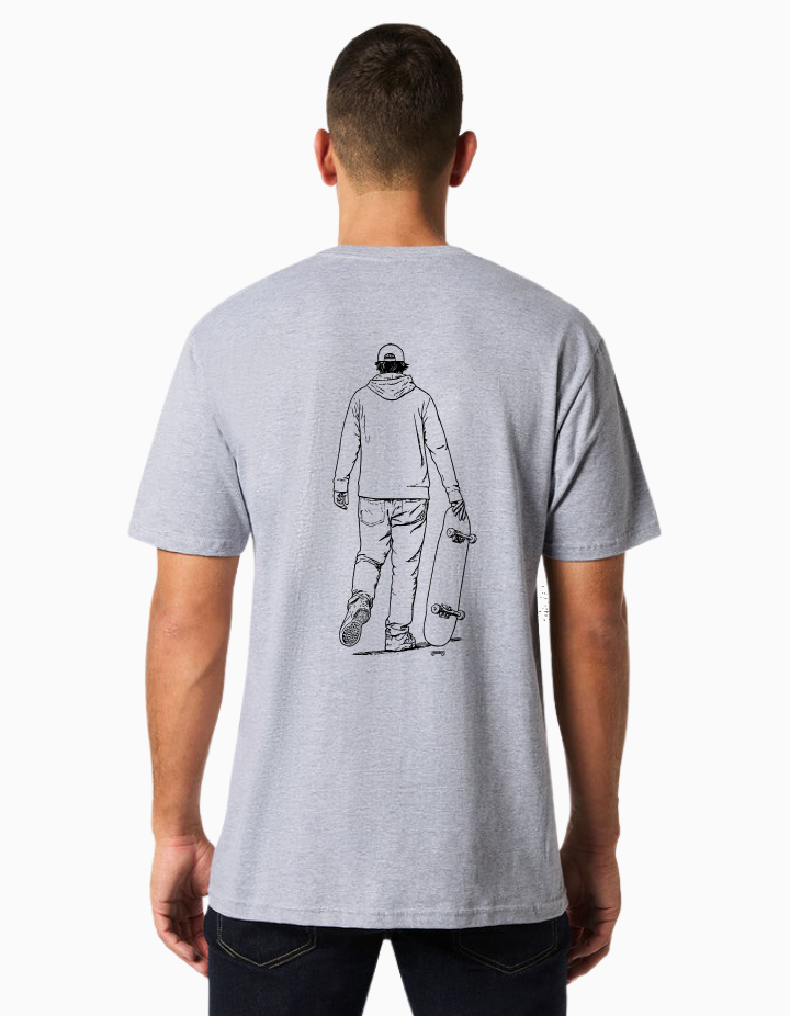 Cheapskates Walk Away Tee - Grey Marle