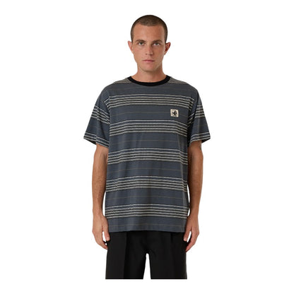 Thrills Heavy Times Stipe Tee - Light Petrol