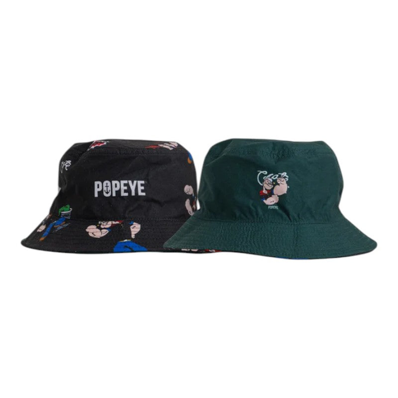 Crate X Popeye Reversible Bucket Hat - Black/Pine
