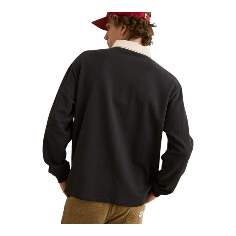 Rhythm Koa Vintage Rugby Polo - Black