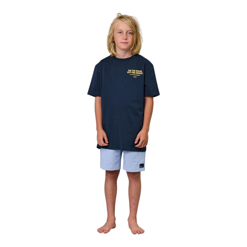 J.A.F Mini Youth Do The Miles Tee - Navy