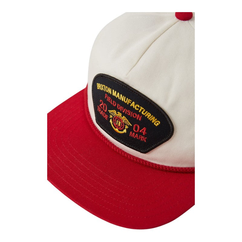 Brixton Division Snapback - Off White/Red