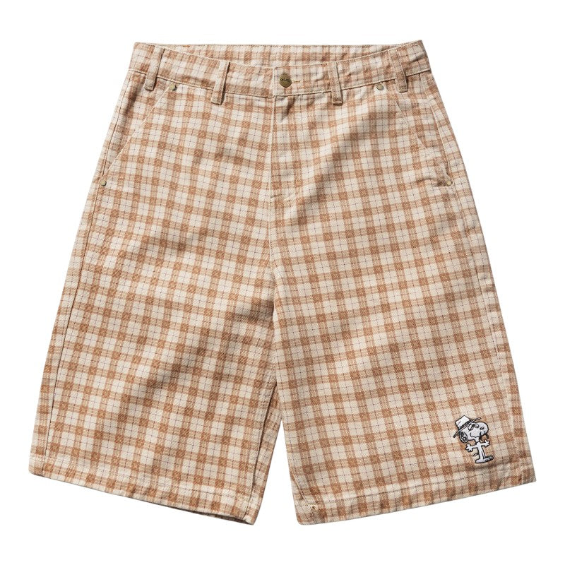 Butter X Peanuts Spike Work Shorts - Sandstone Plaid