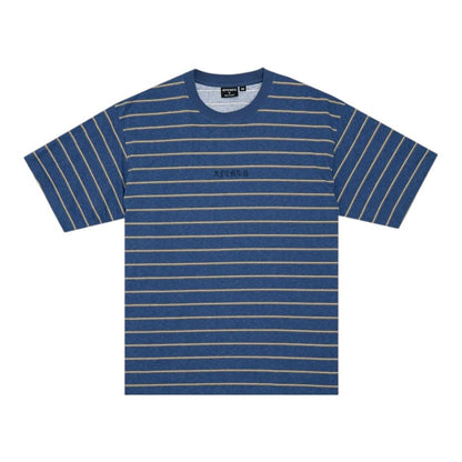 Afends Eureka Boxy Tee - Slate Blue Stripe