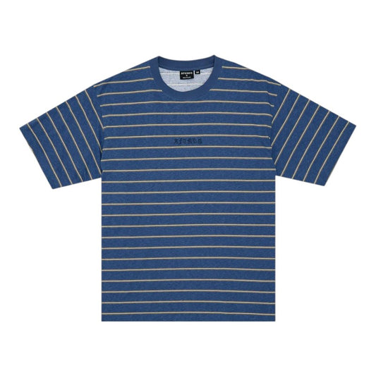 Afends Eureka Boxy Tee - Slate Blue Stripe
