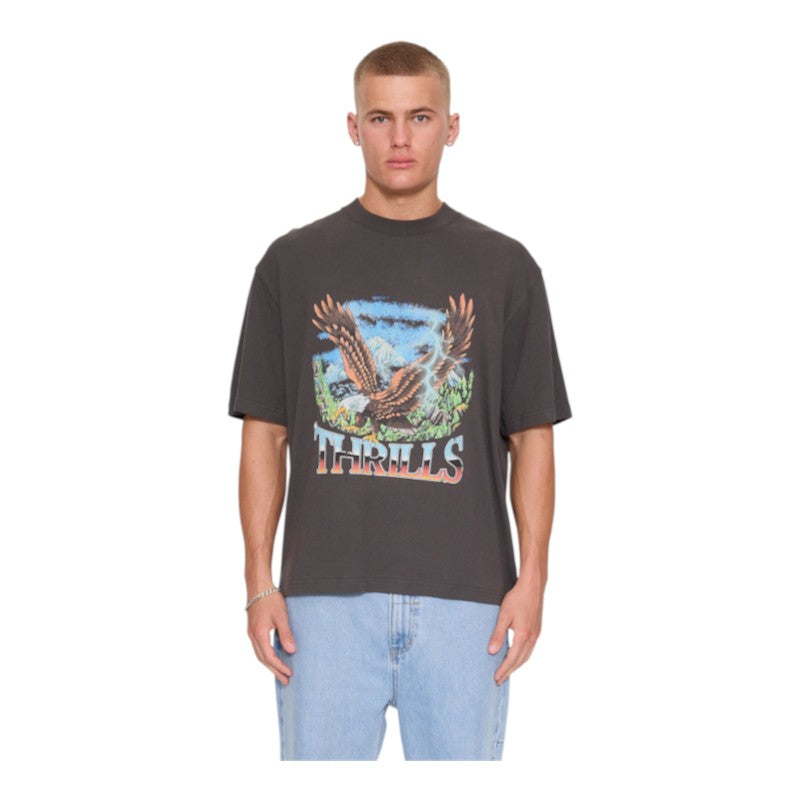 Thrills Seen & Heard Box Crop Tee - Dark Merch Black