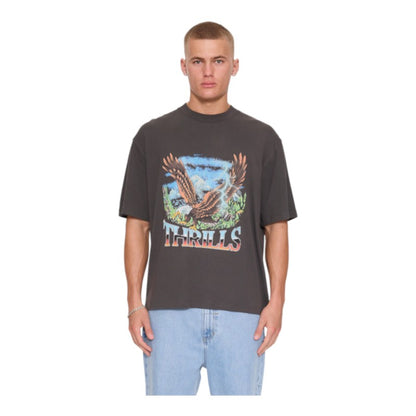 Thrills Seen & Heard Box Crop Tee - Dark Merch Black