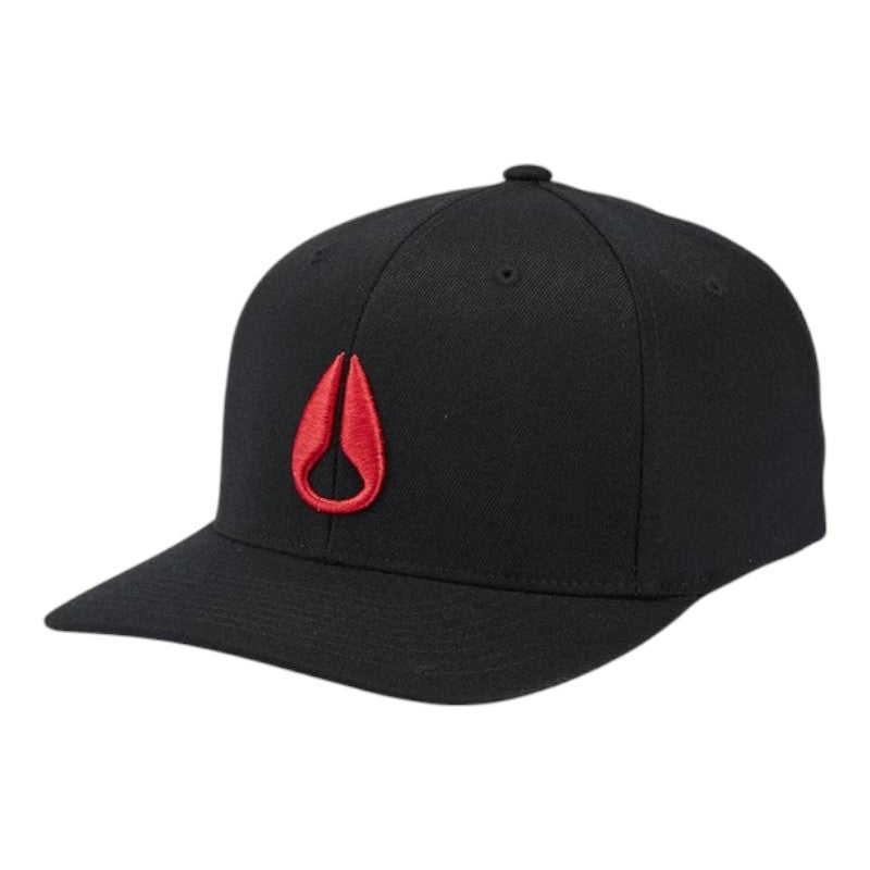 Nixon Deep Down Athletic Fitted Cap - Black/Red