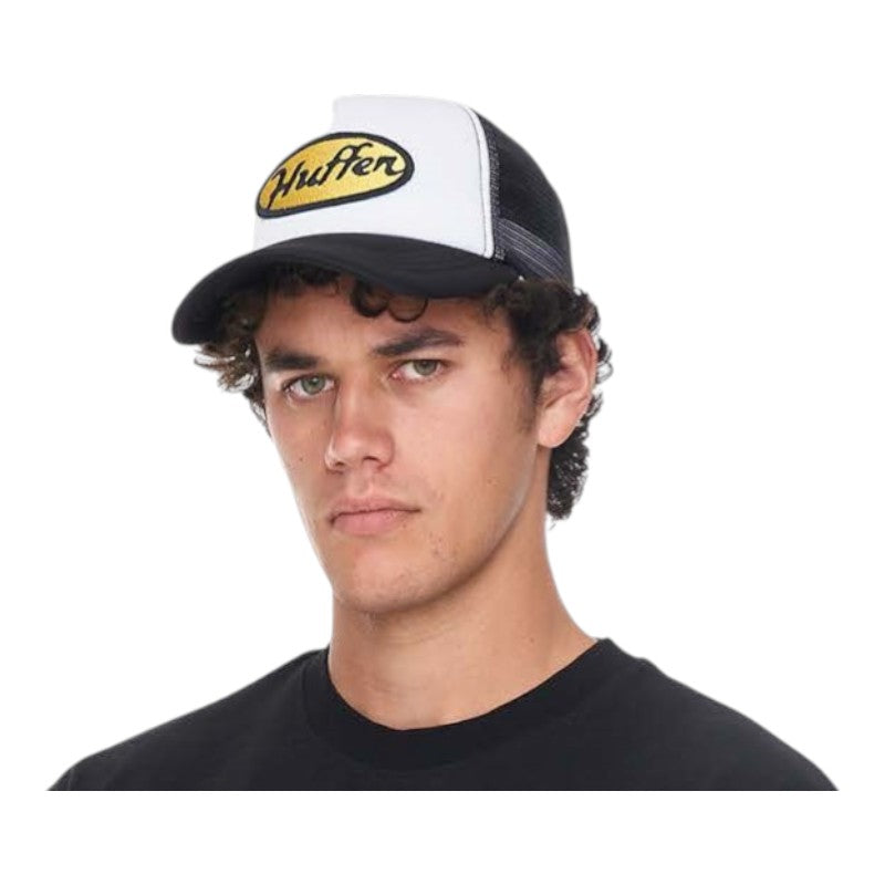 Work Cheapskate Huffer Work Trucker Cap - Black/White – Cheapskates Online