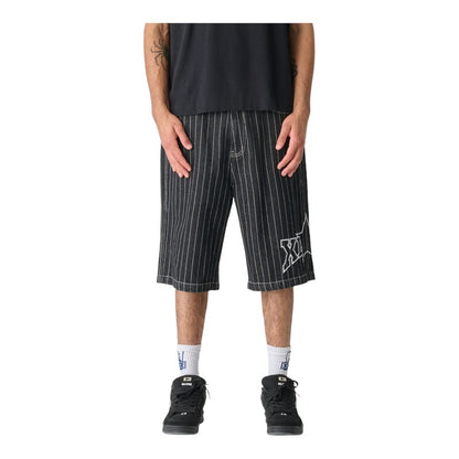 Xlarge LA Star Baggy Bull Denim Short - Black Stripe