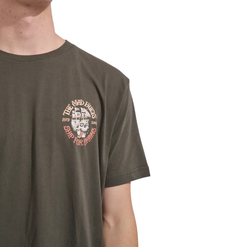 Mad Hueys Ship For Brains Tee - Charcoal
