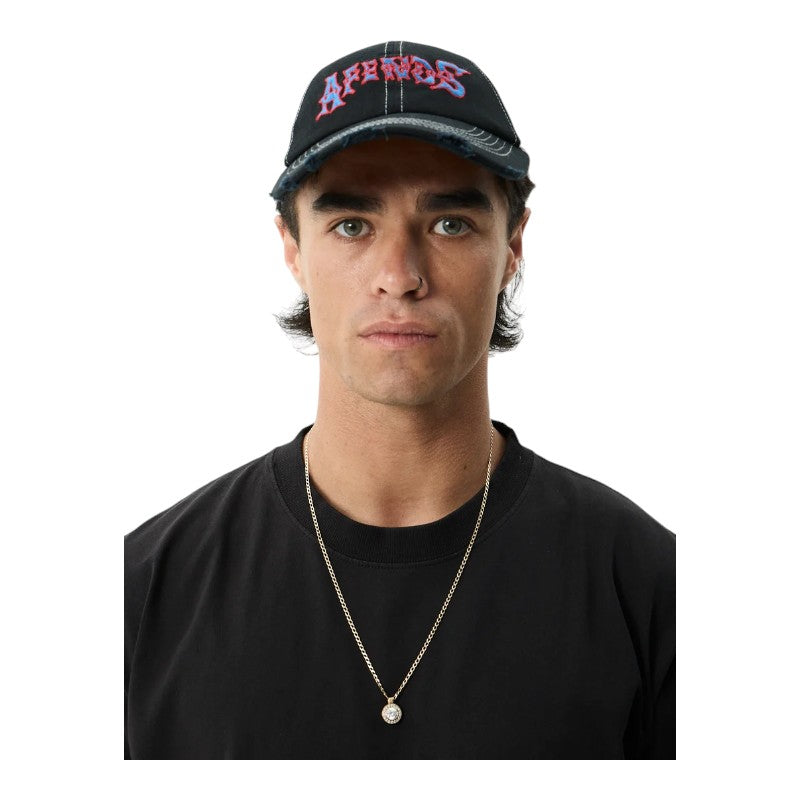 Afends Mot Six Panel Cap - Stone Black