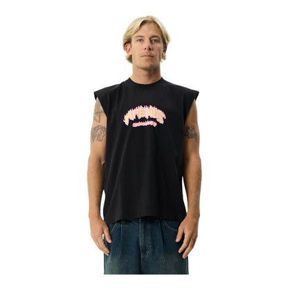 Afends Flame On Sleeveless Tee - Stone Black