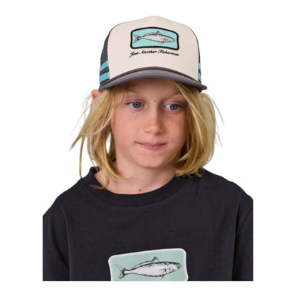 J.A.F Youth Kahawai Lorry Cap - Cream/Charcoal