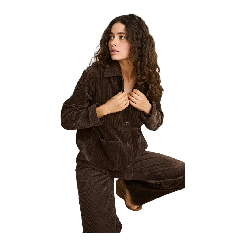 Rhythm Luca Cord Shacket - Chocolate