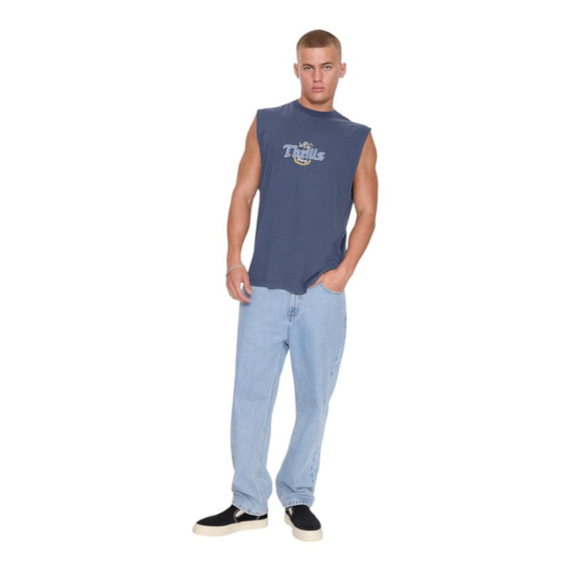 Thrills Twist Off Merch Muscle Singlet - Heritage Navy