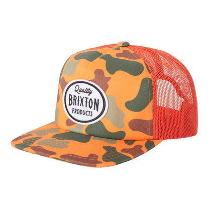 Brixton Henry Trucker Hat - Orange Duck Camo