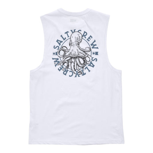 Salty Crew Tentacles Muscle Tank - White