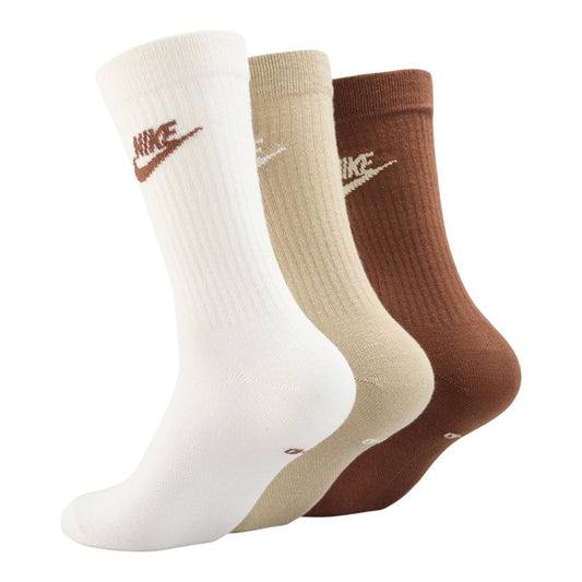 Nike Sportswear Everyday Essential Crew Socks 3-Pack - Off White/Brown/Taupe