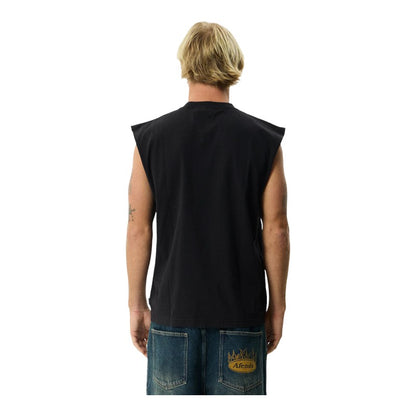 Afends Flame On Sleeveless Tee - Stone Black