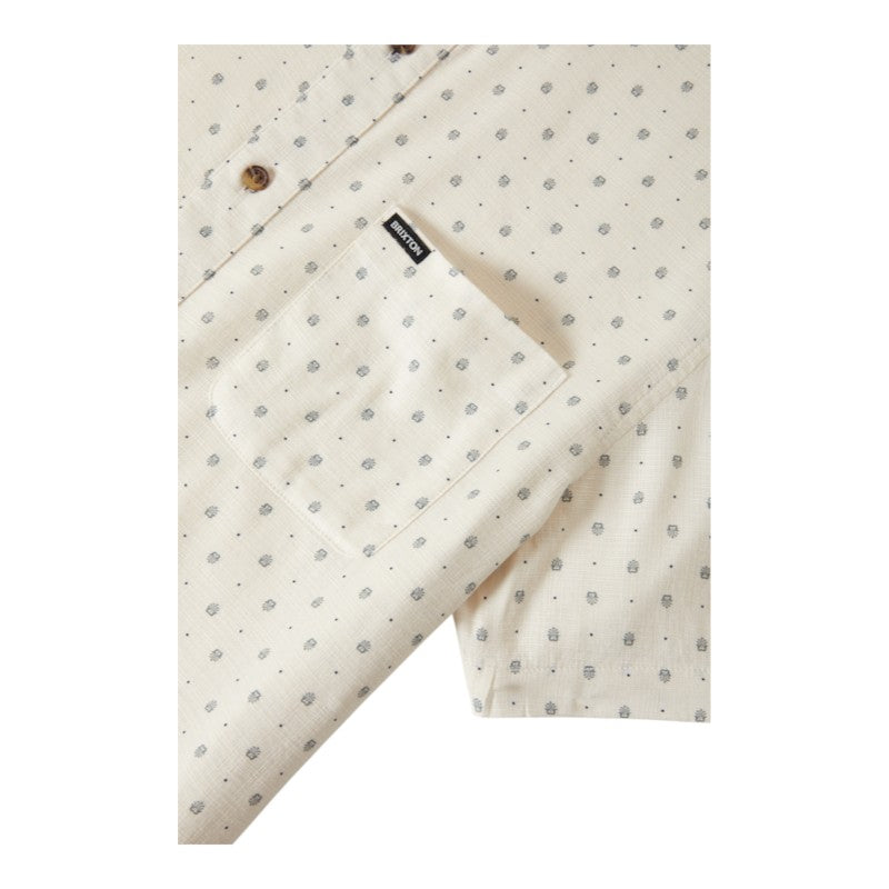 Brixton Charter Slub Shirt - Off White Micro Geo