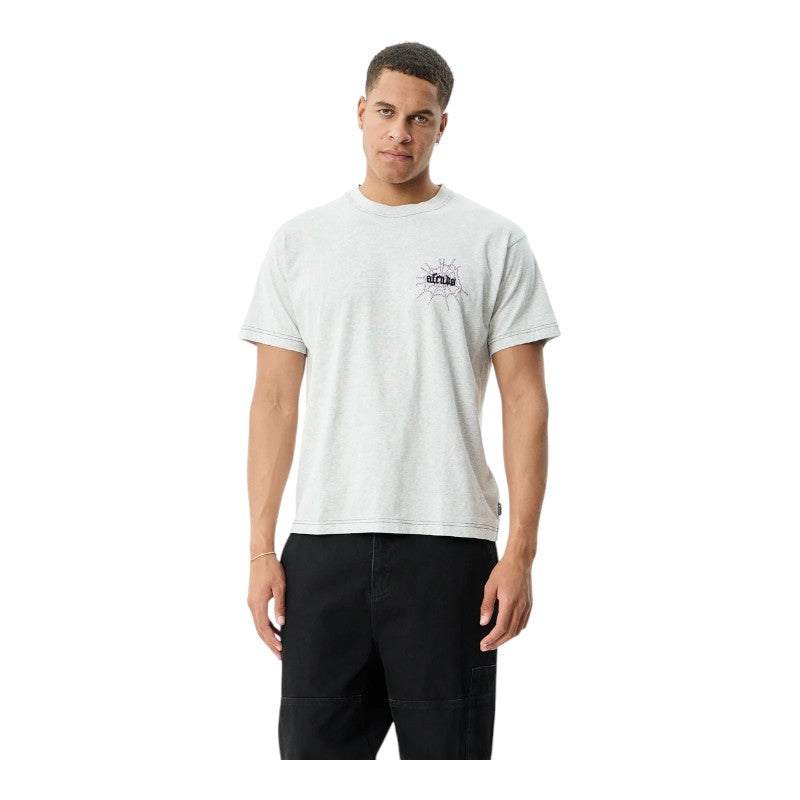 Afends Tangled Boxy Tee - Grey Marle