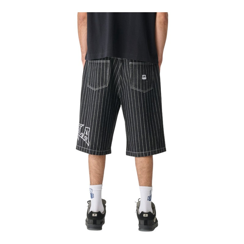 Xlarge LA Star Baggy Bull Denim Short - Black Stripe