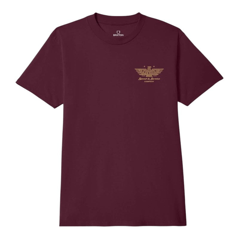 Brixton Ewing Standard Tee - Burgundy