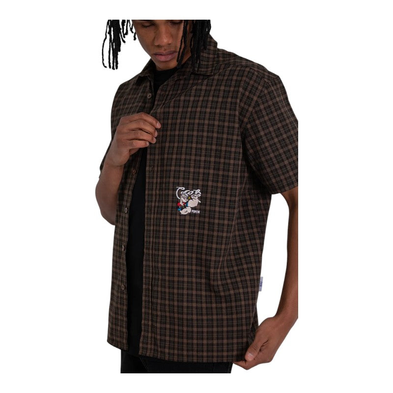 Crate x Popeye Plaid S/S Shirt - Brown/White