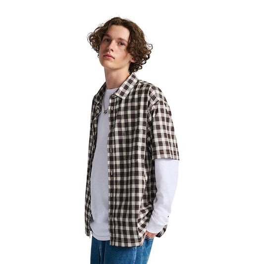 Vans Monte Plaid Button Up Shirt - Egret
