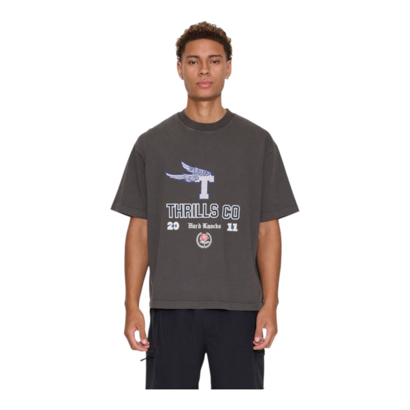 Thrills Hard Knocks Oversize Box Crop Tee - Dark Merch Black