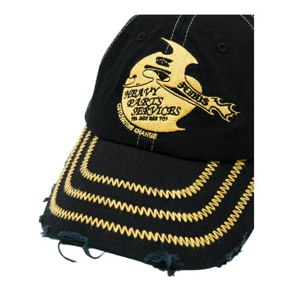 Afends Heavy Parts Six Panel Mesh Cap - Stone Black