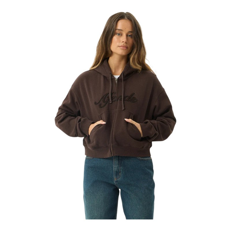 Afends Kourt Zip Hood - Coffee