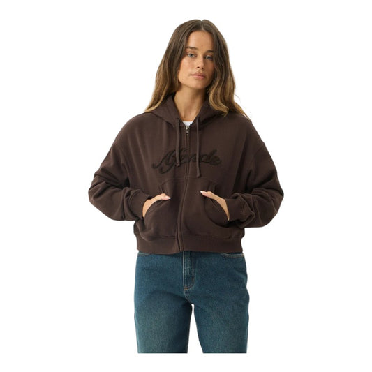 Afends Kourt Zip Hood - Coffee
