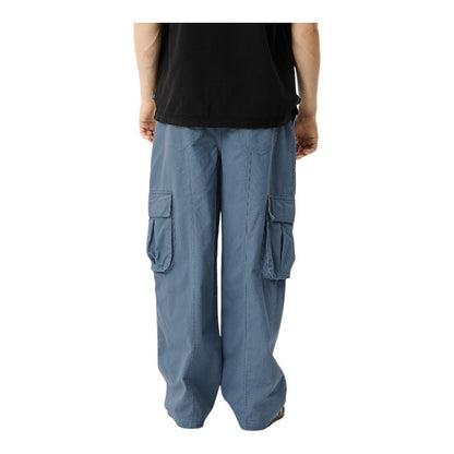 Afends Summit Pleated Cargo Pant - Washed Slate Blue