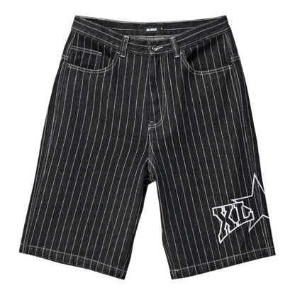 Xlarge LA Star Baggy Bull Denim Short - Black Stripe
