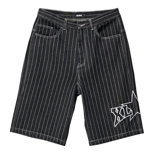 Xlarge LA Star Baggy Bull Denim Short - Black Stripe