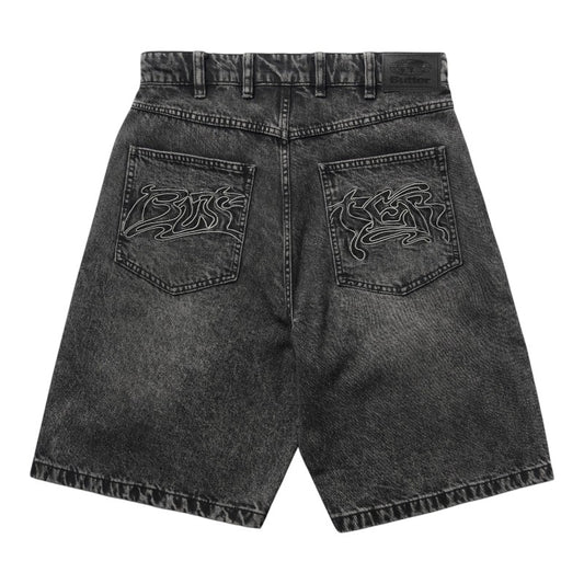 Butter Goods Drummer Baggy Denim Shorts - Streaky Black