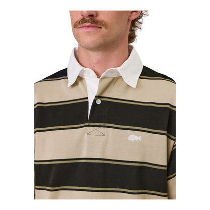 J.A.F Portside Polo - Clay/Brown Stripe