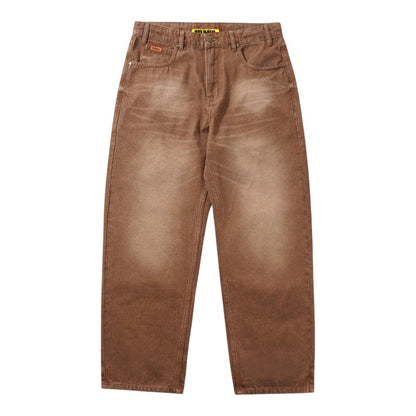 Butter Relaxed Denim Jeans - Distressed Brown