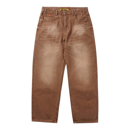 Butter Relaxed Denim Jeans - Distressed Brown
