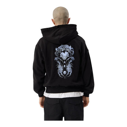 Afends Scorpius Distressed Boxy Zip Hood - Stone Black