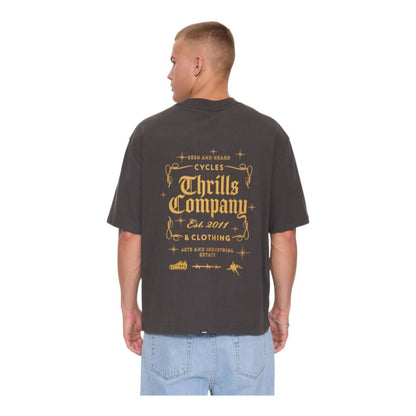 Thrills Seen & Heard Box Crop Tee - Dark Merch Black