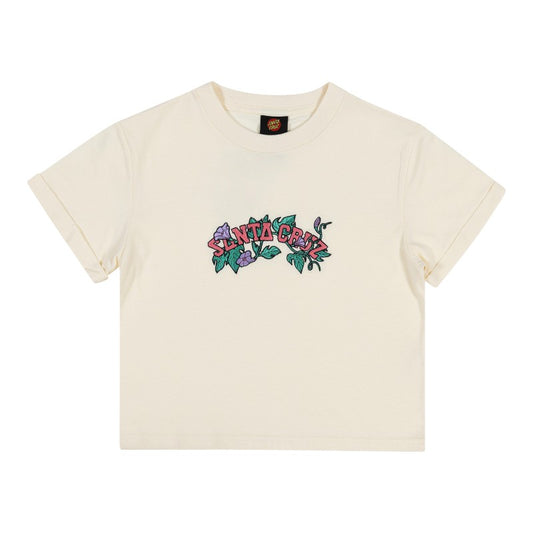 Santa Cruz Youth Cluster Strip Cropped Tee - Cream