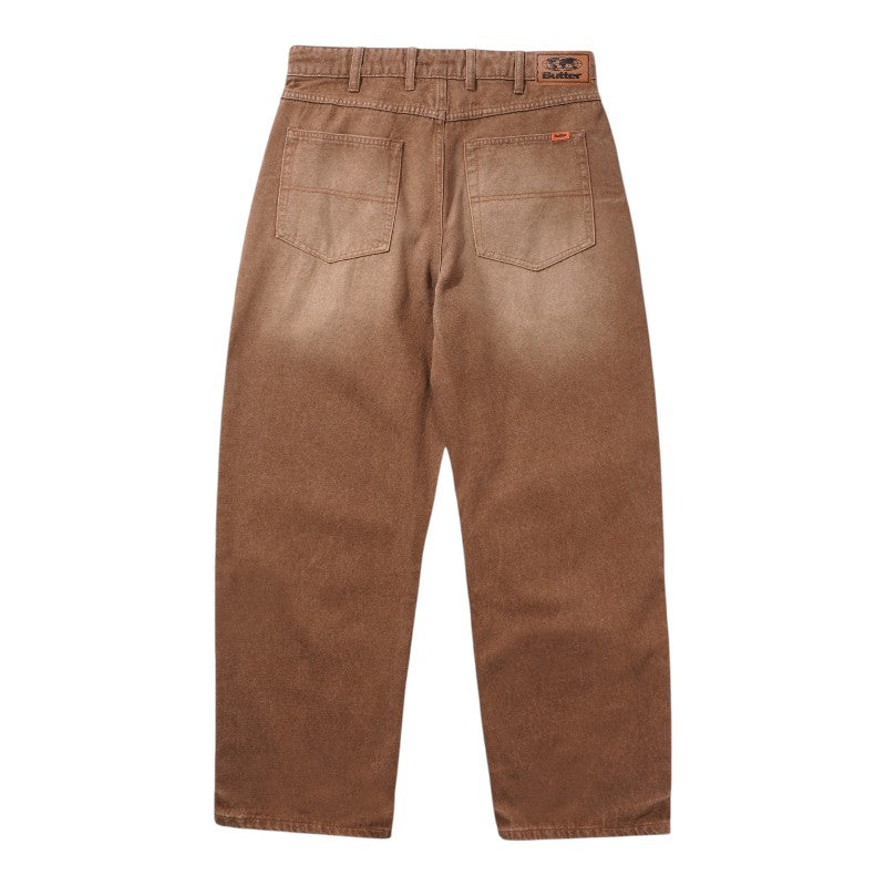 Butter Relaxed Denim Jeans - Distressed Brown