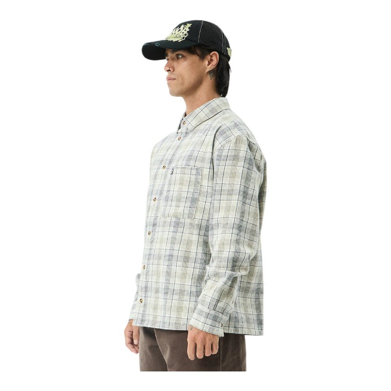 Afends Shelter Flannel Shirt - White Check