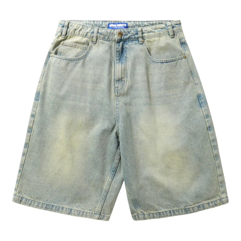 Butter Goods Scorpion Stich Denim Shorts - Tinted Light Blue