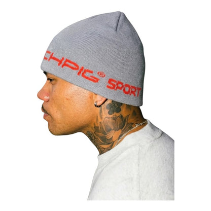 ICHPIG Sportsline Reversible Skull Beanie - Light Grey/Teal