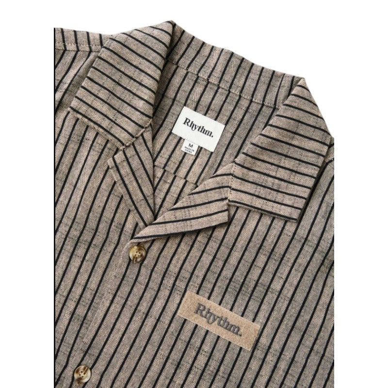 Rhythm Texture Stripe SS Shirt - Natural