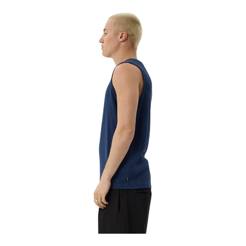 Afends Paramount Rib Singlet - Navy